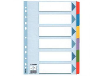 Regiszter, laminált karton, A4, 6 részes, ESSELTE Mylar (E