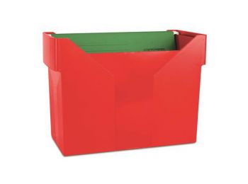 Függőmappa tároló, műanyag, 5 db függőmappával, DONAU, piros (D7422P)