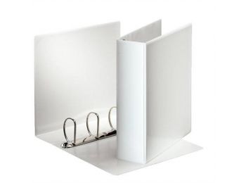 Gyűrűs könyv, panorámás, 4 gyűrű, D alakú, 86 mm, A4, PP, ESSELTE, fehér (E49706)