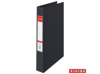 Gyűrűs könyv, 4 gyűrű, 42 mm, A4, PP, ESSELTE Standard, Vivida fekete (E14462)