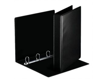 Gyűrűs könyv, panorámás, 4 gyűrű, D alakú, 50 mm, A4, PP, ESSELTE, fekete (E49717)
