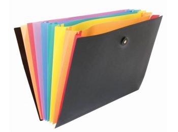 Harmonikamappa, PP, 8 rekeszes, VIQUEL Rainbow Class, fekete