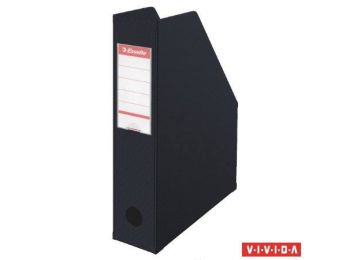 Iratpapucs, PVC/karton, 70 mm, összehajtható, ESSELTE, Vivida fekete (E56007)