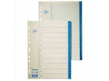 Regiszter, karton, A4, 1-12, ESSELTE, fehér (E56117)