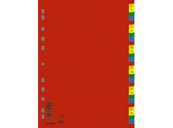 Regiszter, műanyag, A4, 1-31, DONAU, színes (D77360)