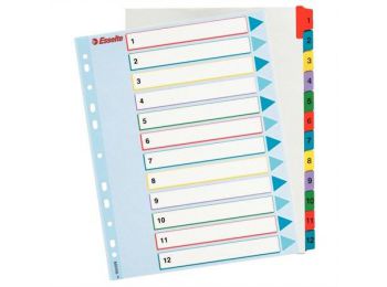 Regiszter, laminált karton, A4 Maxi, 1-12, újraírható, E