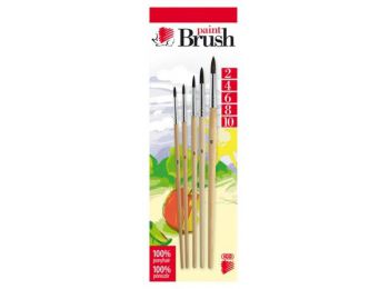 Ecsetkészlet, no. 2-4-6-8-10, fa, ICO Süni, natúr (TICSUE