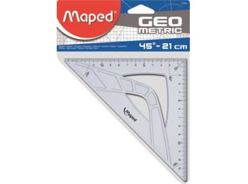 Háromszög vonalzó, műanyag, 45°, 21 cm, MAPED Geometric