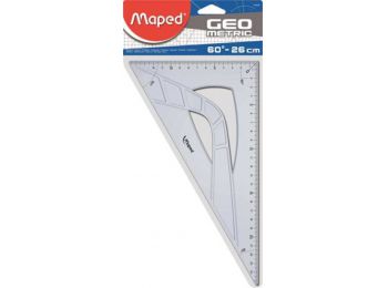 Háromszög vonalzó, műanyag, 60°, 26 cm, MAPED Geometric