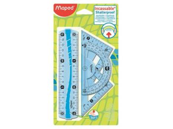 Vonalzókészlet, kicsi, műanyag, hajlítható, 4 darabos, 