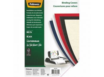 Hátlap, A4, 250 g, matt, FELLOWES Delta, fekete, 100 db (IF