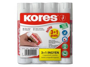 Ragasztóstift, 20 g, 3+1 akciós kiszerelés, KORES (IK8734