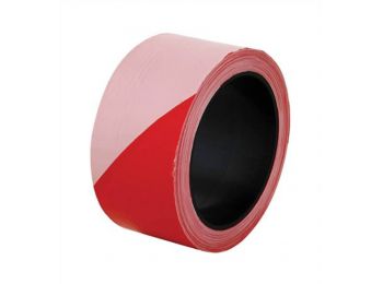 Jelzőszalag, 50 mm x 100 m, piros-fehér (UTX005)