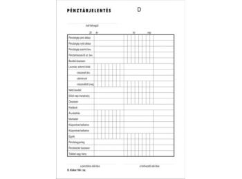 Nyomtatvány, pénztárjelentés, 25x2, A5, VICTORIA B.Kiske