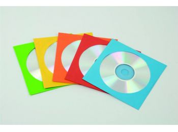 CD/DVD boríték, papír, ablakos, FELLOWES, vegyes színek 