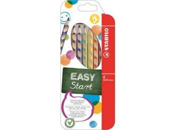 Színes ceruza készlet, háromszögletű, balkezes, STABILO EasyColours, 6 különböző szín (TST3316)