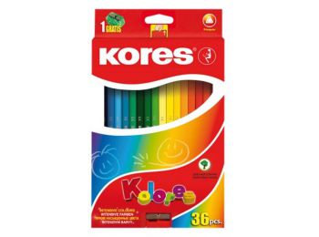 Színes ceruza készlet, háromszögletű, KORES Triangular,