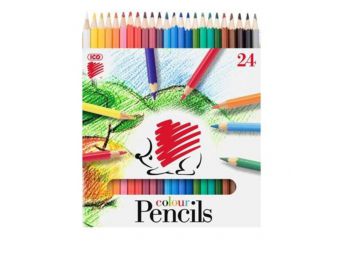 Színes ceruza készlet, hatszögletű, ICO Süni, 24 külö
