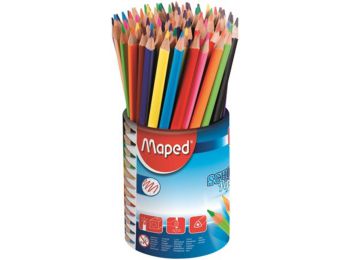 Színes ceruza készlet, háromszögletű, ceruzatartó, MAPED Color`Peps (IMA832000)