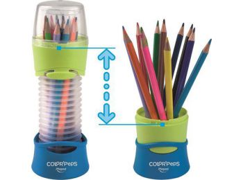 Színes ceruza készlet, háromszögletű, összecsukható tartó, MAPED Color`Peps, 12 különböző szín (IMA683212)