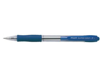 Golyóstoll, 0,27 mm, nyomógombos, PILOT Super Grip, kék (