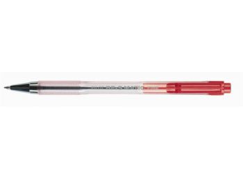 Golyóstoll, 0,27 mm, nyomógombos, átlátszó tolltest, PILOT BP-S Matic, piros (PBPSMGP)