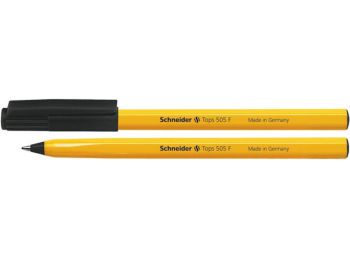 Golyóstoll, 0,3 mm, kupakos, SCHNEIDER Tops 505 F, fekete (