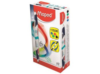 Golyóstoll, 0,5 mm, kétvégű, MAPED Twin Tip, 4 hagyomán