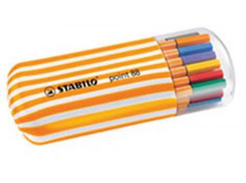 Tűfilc készlet, 0,4 mm, STABILO Point 88 Zebrui, 20 különböző szín (TST882002)