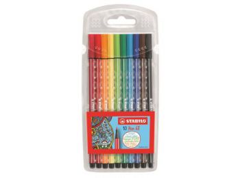 Rostirón készlet, 1 mm, STABILO Pen 68, 10 különböző s