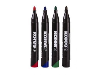 Alkoholos marker, 3-5 mm, kúpos, KORES K-Marker, 4 különböző szín (IK20943)