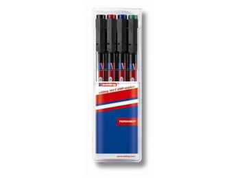 Alkoholos marker készlet, OHP, 0,6 mm, EDDING 141 F, 4 különböző szín (TED141W)