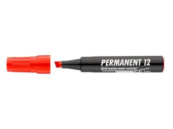 Alkoholos marker, 1-4 mm, vágott, ICO Permanent 12, piros (