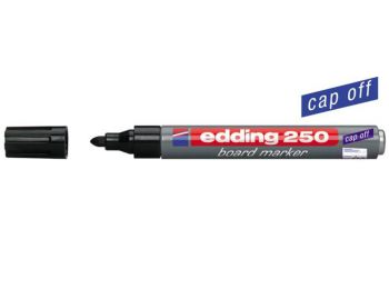 Tábla- és flipchart marker, 1-3 mm, kúpos, EDDING 250, fekete (TED250FK)