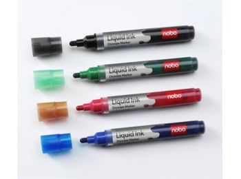 Táblamarker, 1-3 mm, folyékonytintás, NOBO, kék (VN1075)