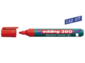 Flipchart marker, 1,5-3 mm, kúpos, EDDING 380, piros (TED38