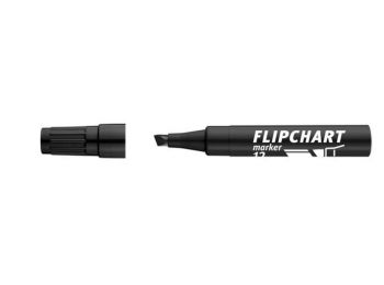 Flipchart marker, 1-4 mm, vágott, ICO Artip 12, fekete (TICA12FK)