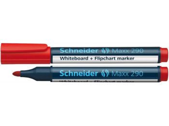 Tábla- és flipchart marker, 2-3 mm, kúpos, SCHNEIDER Maxx 290, piros (TSC290P)