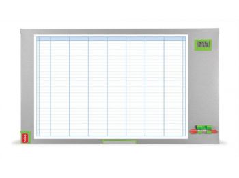 Heti tervezőtábla, zománcozott, 60x110 cm, NOBO Performan