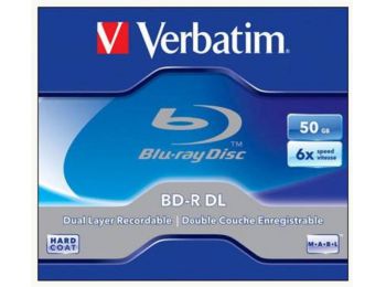 BD-R BluRay lemez, kétrétegű, 50GB, 6x, normál tok, VERBATIM (BRV-6DL)