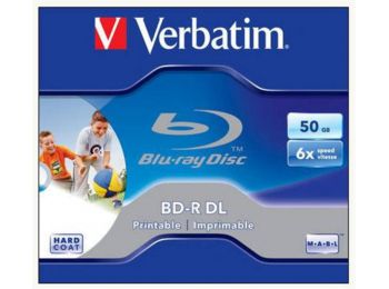 BD-R BluRay lemez, kétrétegű, nyomtatható, 50GB, 6x, normál tok, VERBATIM (BRV-6DLN)