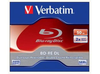 BD-RE BluRay lemez, kétrétegű, újraírható, 50GB, 2x, normál tok, VERBATIM (BRVU-2DL)