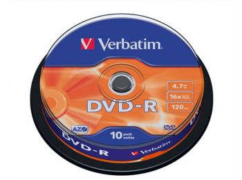 DVD-R lemez, AZO, 4,7GB, 16x, hengeren, VERBATIM (DVDV-16B10