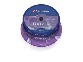 DVD+R lemez, AZO, 4,7GB, 16x, hengeren, VERBATIM (DVDV+16B25