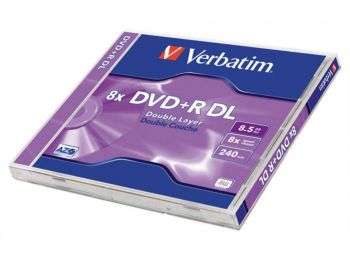 DVD+R lemez, kétrétegű, 8,5GB, 8x, normál tok, VERBATIM 