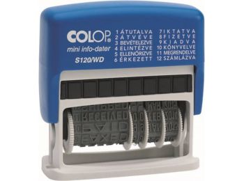 Dátum- és szövegbélyegző, 12 féle szöveggel, COLOP S1