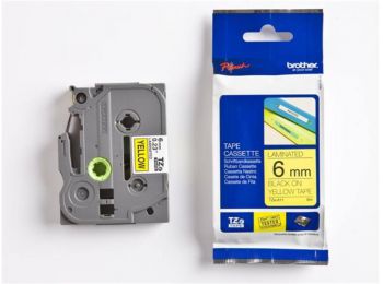 Feliratozógép szalag, 6 mm x 8 m, BROTHER, TZe-611 sárga-