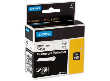 Feliratozógép szalag, tartós poliészter, 19 mm x 5,5 m, 