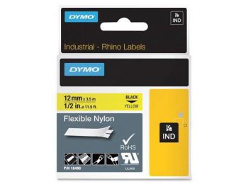 Feliratozógép szalag, flexibilis, 12 mm x 3,5 m, DYMO Rhin