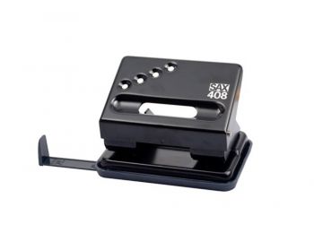 Lyukasztó, kétlyukú, 30 lap, SAX 408, fekete (ISA408FK)